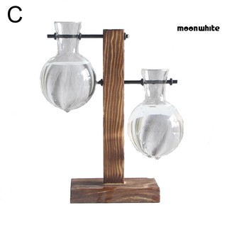  GJ Wooden Frame Glass Vase Planter Desktop Hydroponics 