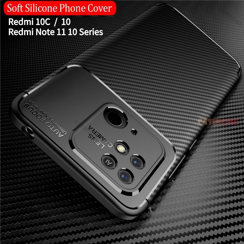 Carbon Fiber Case For Redmi 10C Soft Silicone Phone Case Redmi Note 10 ...