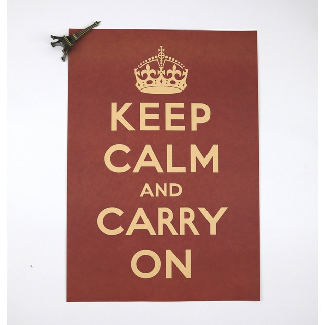 Keep Calm And Carry On Poster Kraft Paper Poster Quote Wall Posters ...