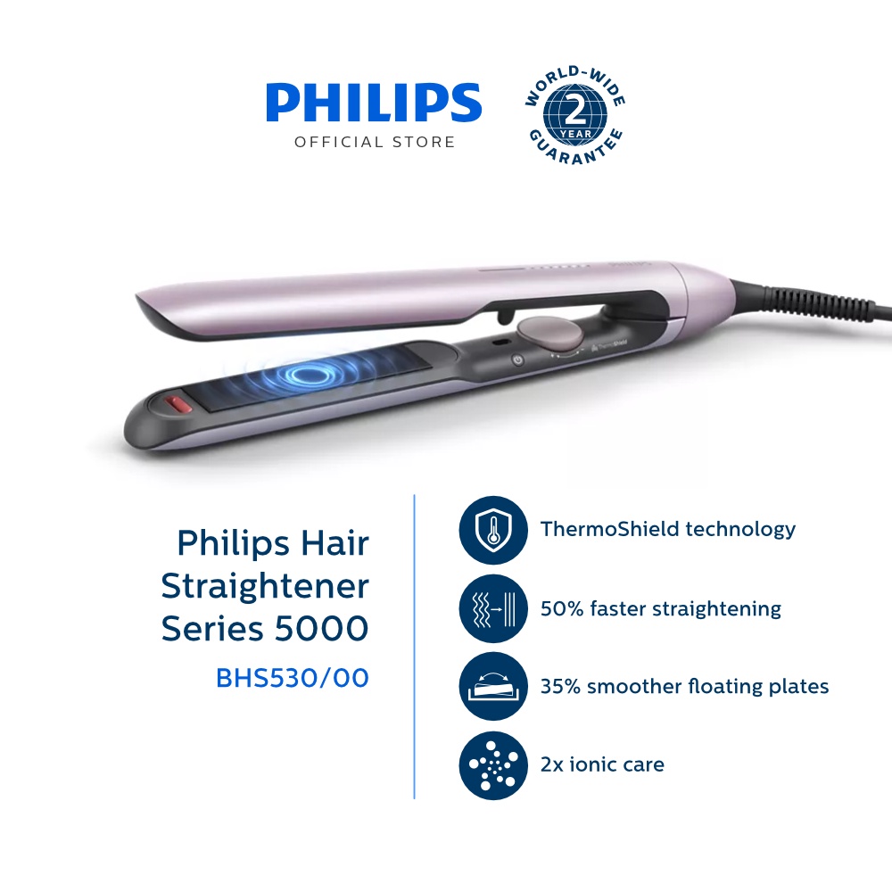 Philips Hair Straightener Series 5000 BHS530/00 with ThermoShield  Technology | Shopee Philippines