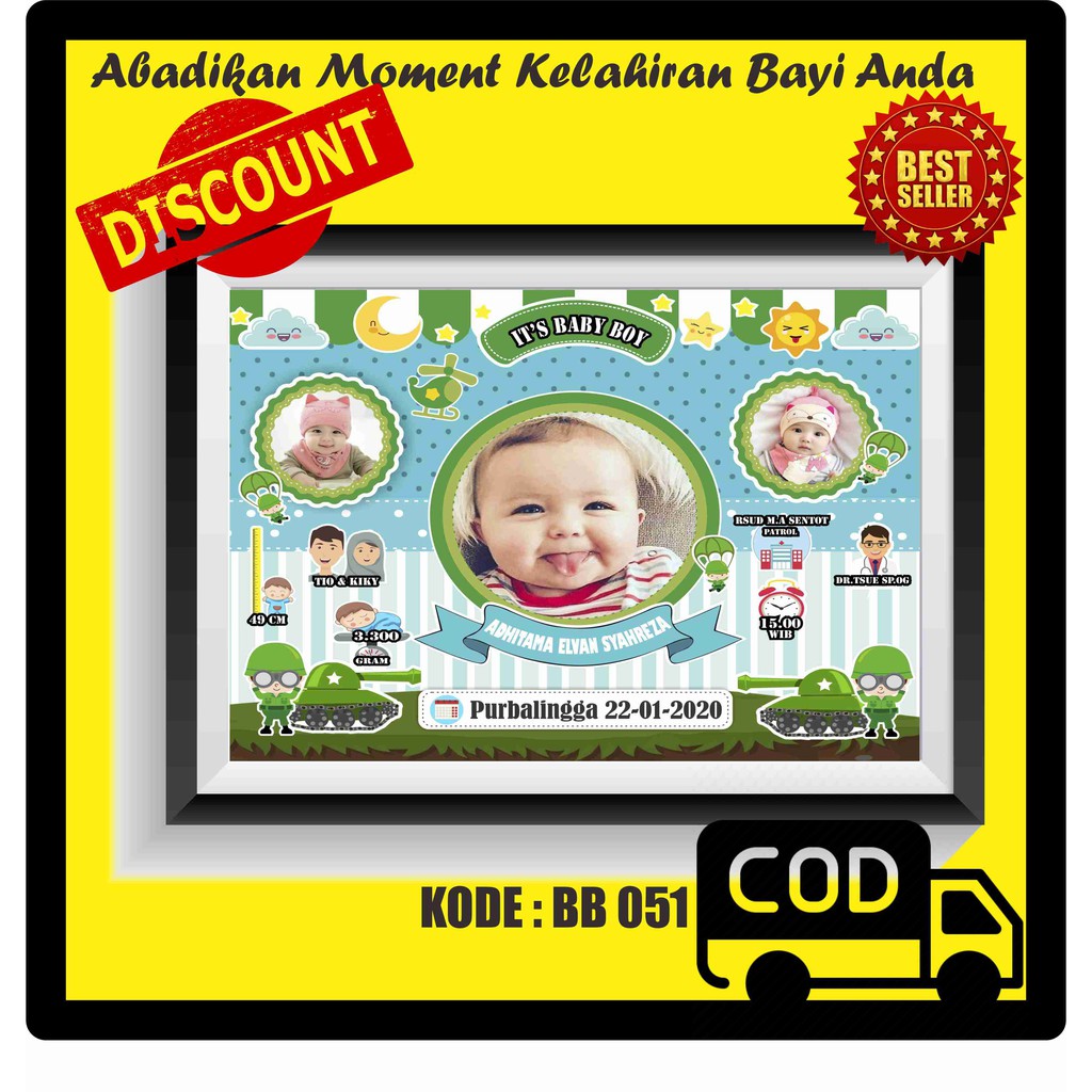 Biodata Baby Wall Decoration Minimalist Photo Frame BB051 | Shopee ...