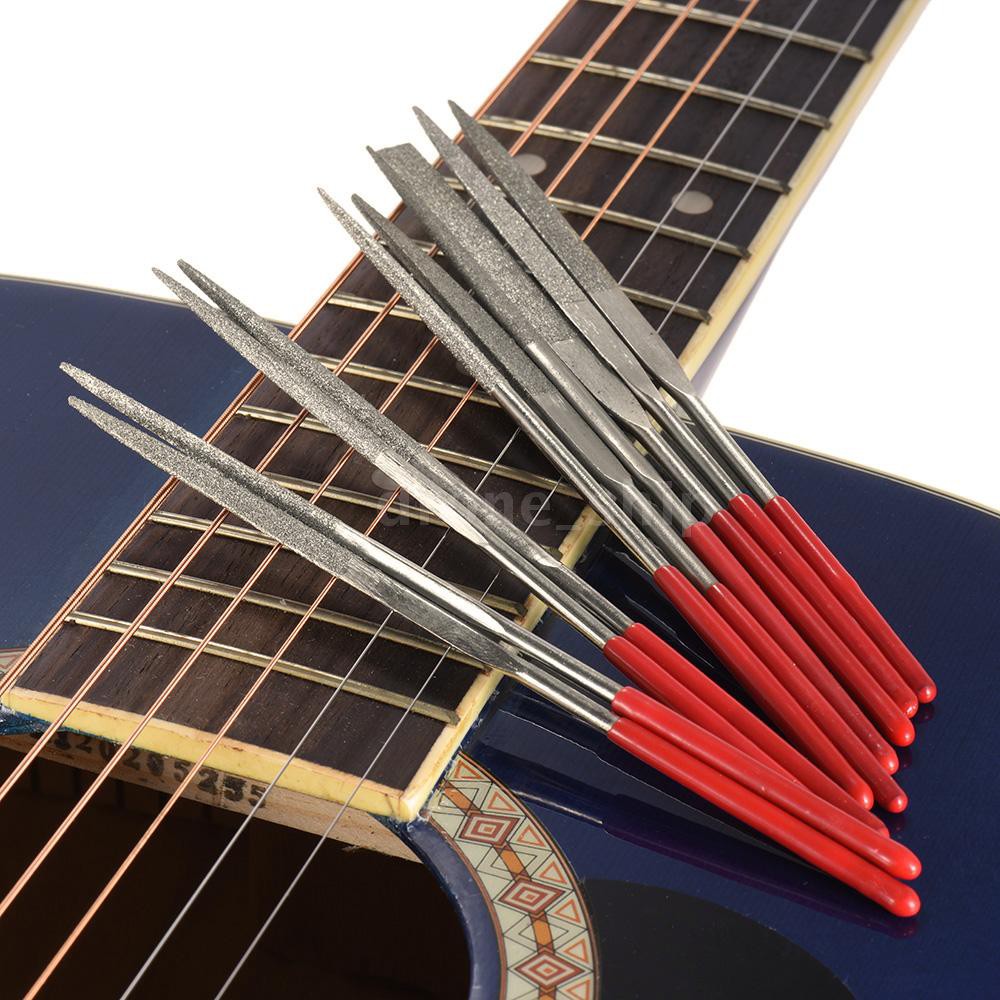 10pcs Fret Nut Saddle Slot Pickguard Grinding Files Set Luthier Repair Tool for Guitar Violin Drfeify Guitar Files Kit 