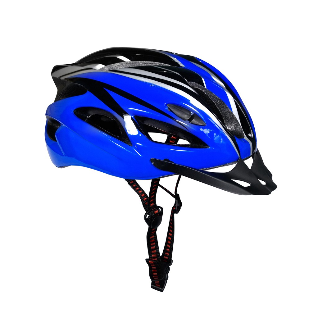 blue cycling helmet