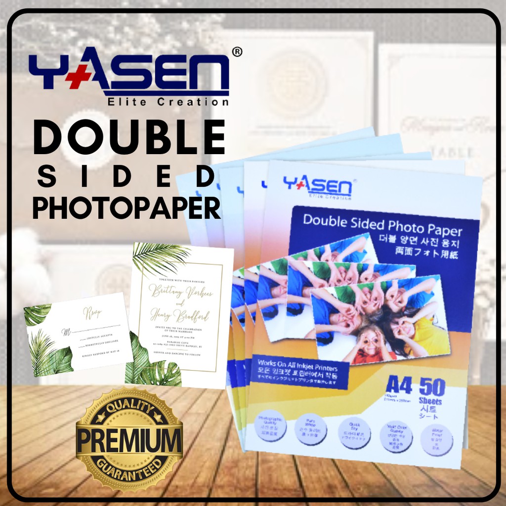 50sheets Double Sided Photopaper Printable Back to Back High Glossy Party Decoration A4 Size ...