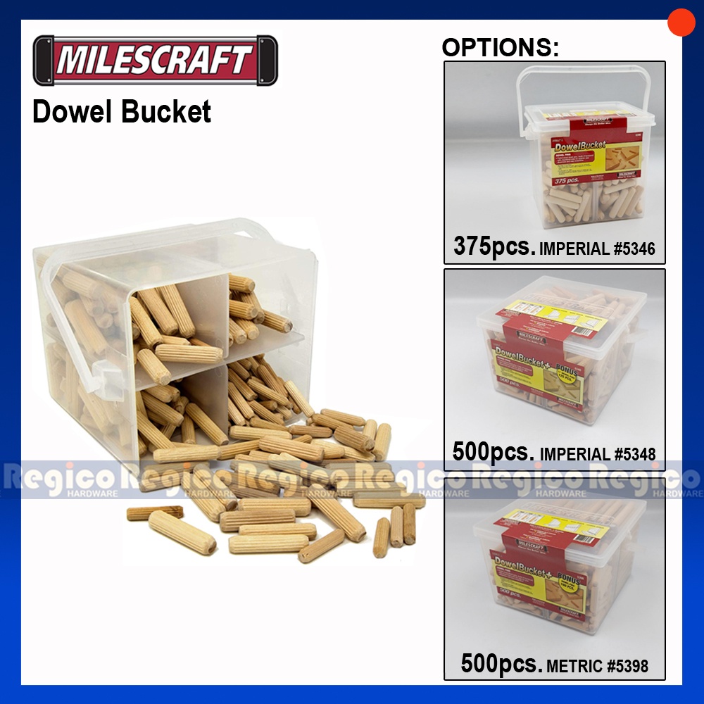 Woodworking Dowel Pins Milescraft 375-Piece Hardwood Dowel Pin Set