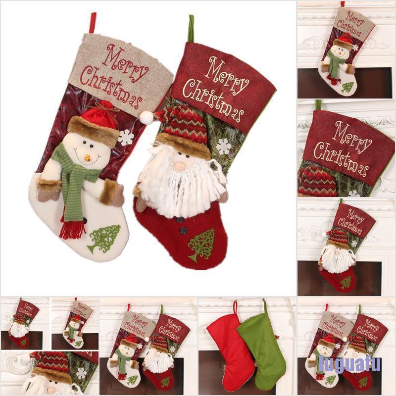 Lug 2021 Christmas Stocking Sock Santa Claus Candy Gift Bag Xmas Tree Hanging Decor Shopee Philippines