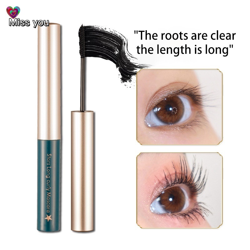 Fine Mascara Small Brush Head Waterproof Long Curly Nonsmudge Texture