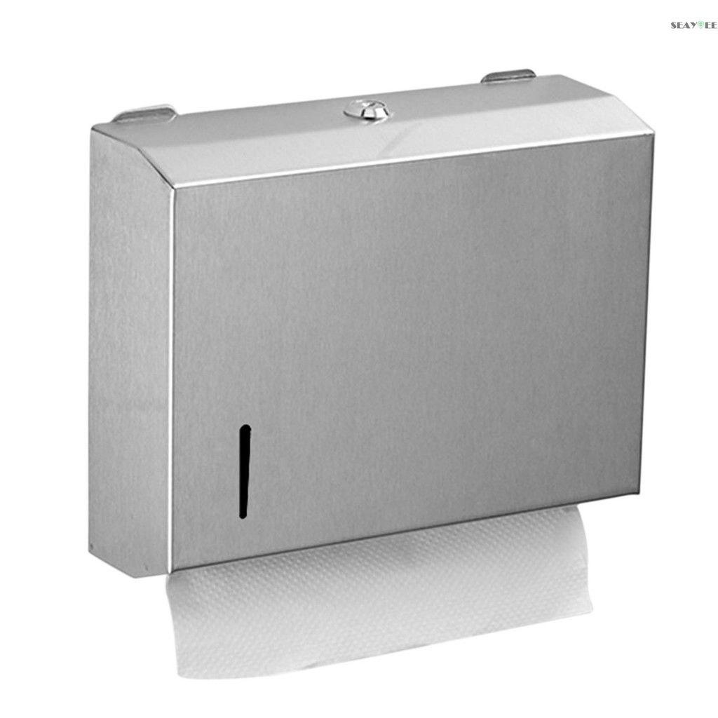 Seayee Paper Towel Dispenser Wall Mounted Drilling Paper Towel Holder Dispenser Stainless Steel Bathroom Toilet Tissue Dispenser Kitchen Paper Towel Dispenser With 2 Keys Shopee Philippines