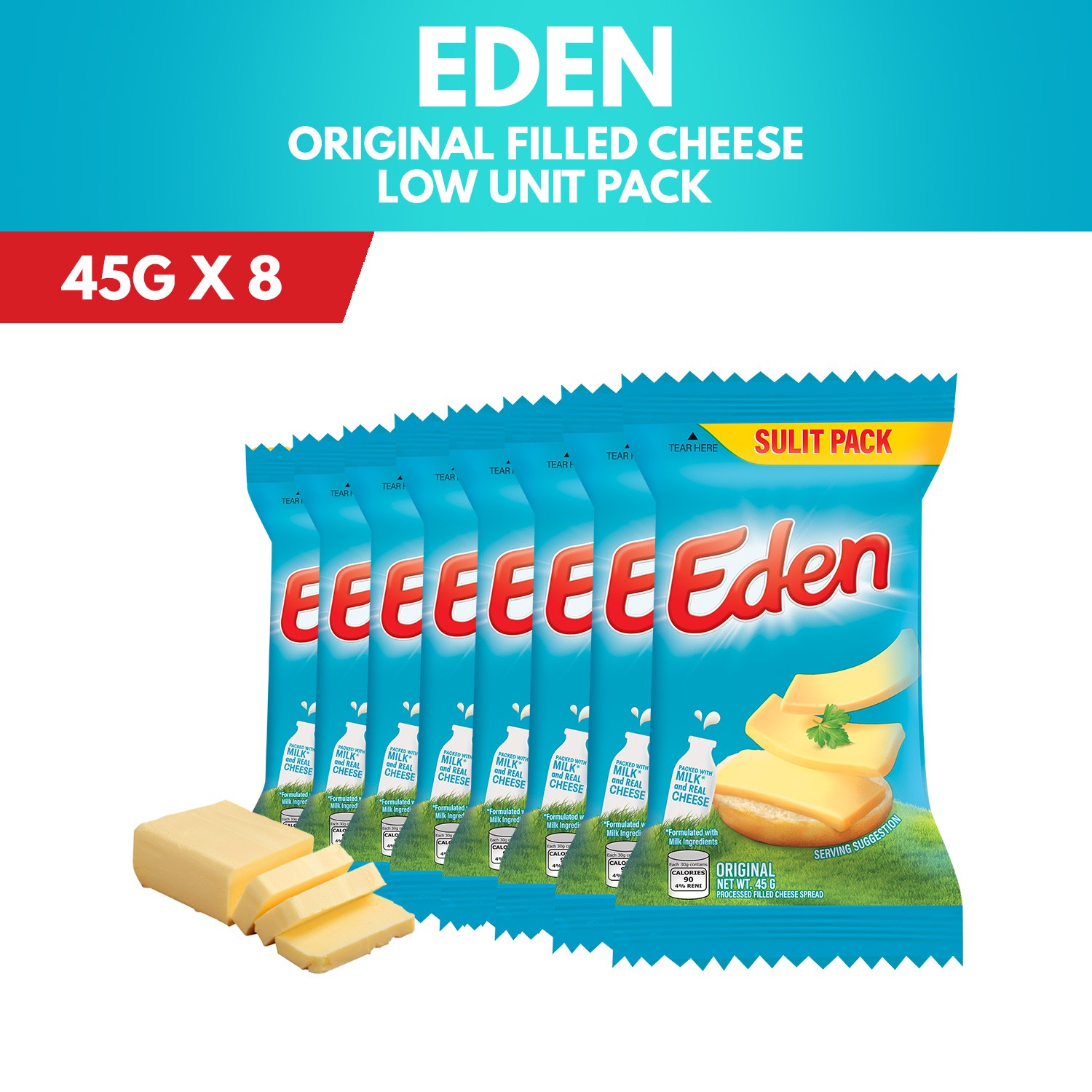 Eden Filled Cheese Low Unit Pack 45g (Set of 8) Shopee Philippines