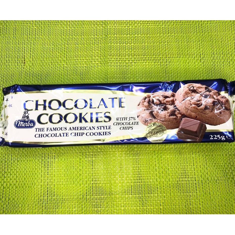 Merba Chocolate Cookies with 37 Chocolate Chips 225g Shopee Philippines