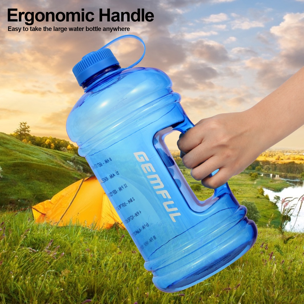 Gemful 3L Large Water Bottle with Motivational Jug BPA-Free Big Water ...