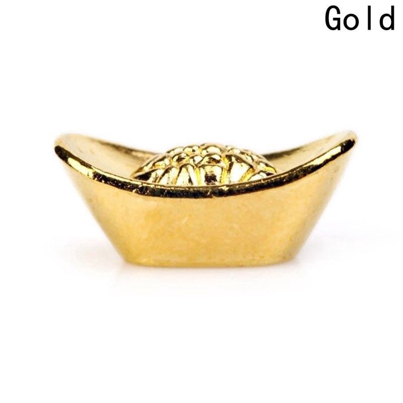 10pcs Lucky Money Golden Ingot Feng Shui Home Desk Decor Auspicious for Fortune