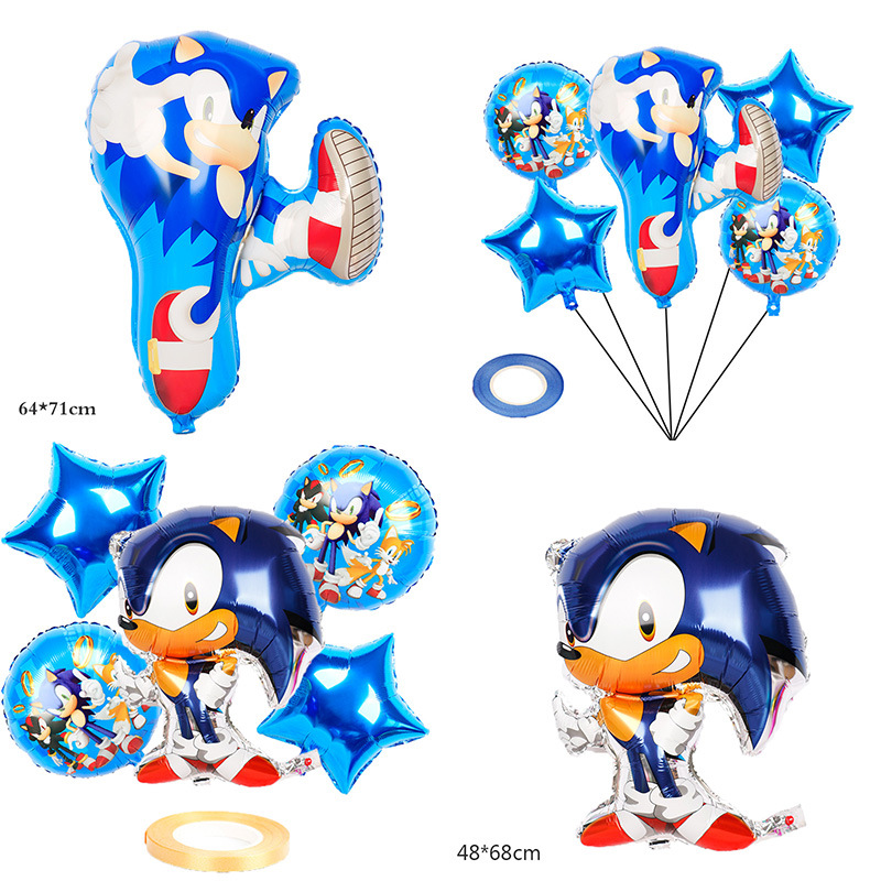 5PCS Sonic The Hedgehog Helium Balloons Balloons For Sonic The Hedgehog ...