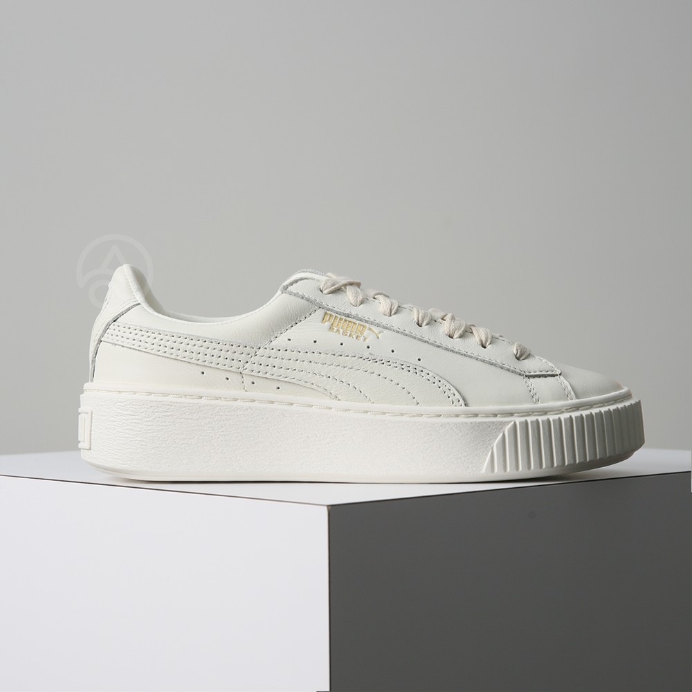 puma basket platform beige