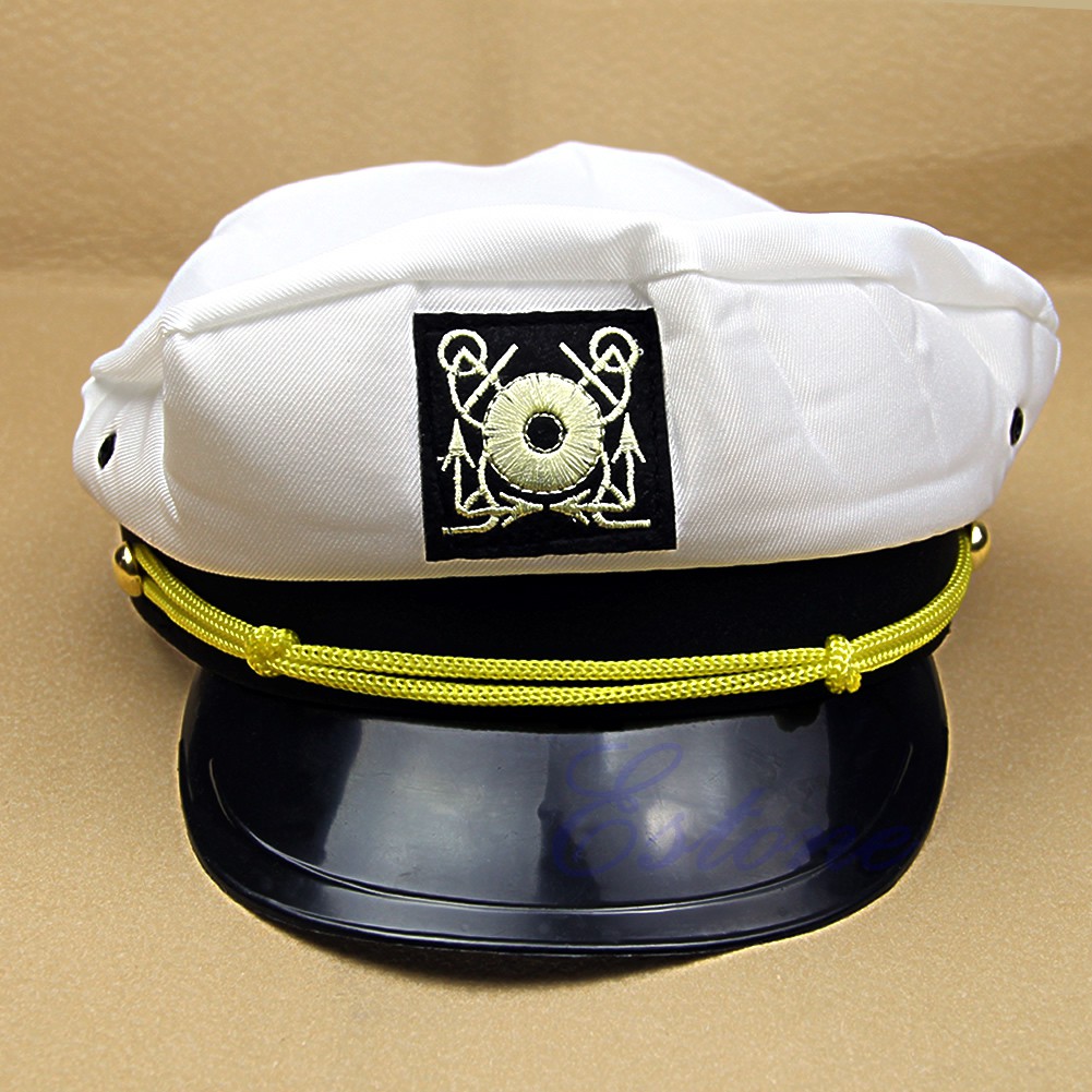 Fancy Dress And Period Costume Unisex Skipper Ship Sailor Navy Hat Yacht