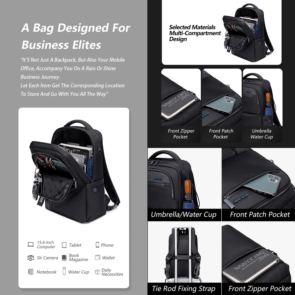 Arctic Hunter City Hunter Series B00477 Water Resistant Anti Theft Backpack 15.6" Laptop Compartment - Image 5