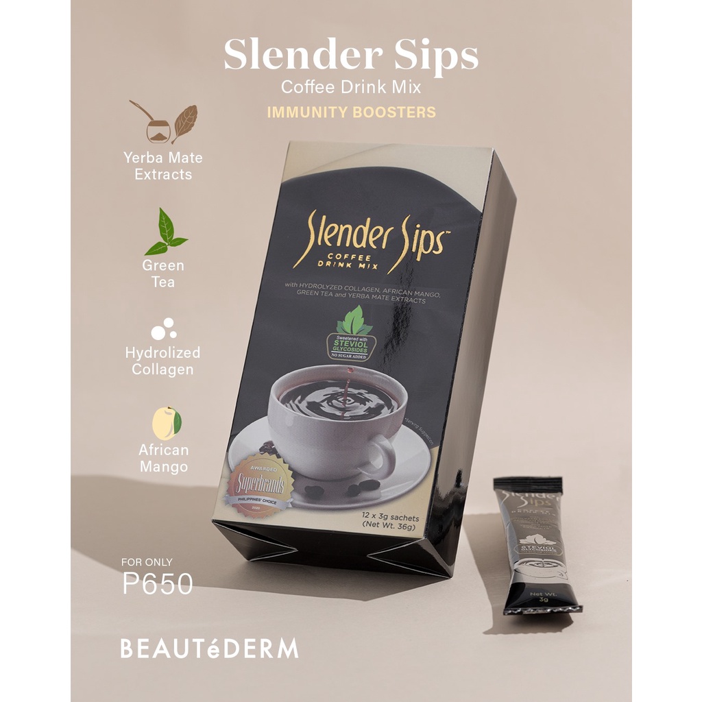 Beautederm Slender Sips Slimming Coffee 12 Sachets Shopee Philippines