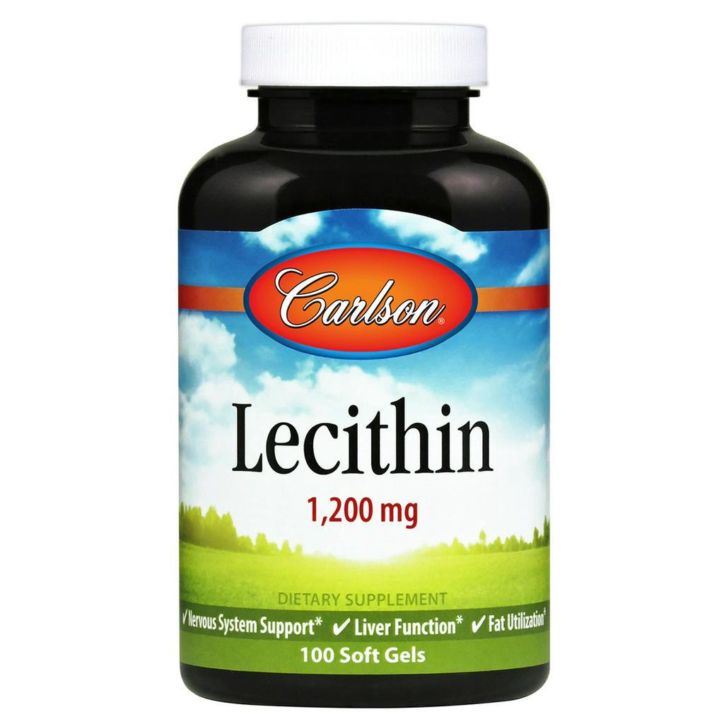 Carlson Lecithin, NonGMO, 1200 mg 100 Softgels Nervous System & Liver