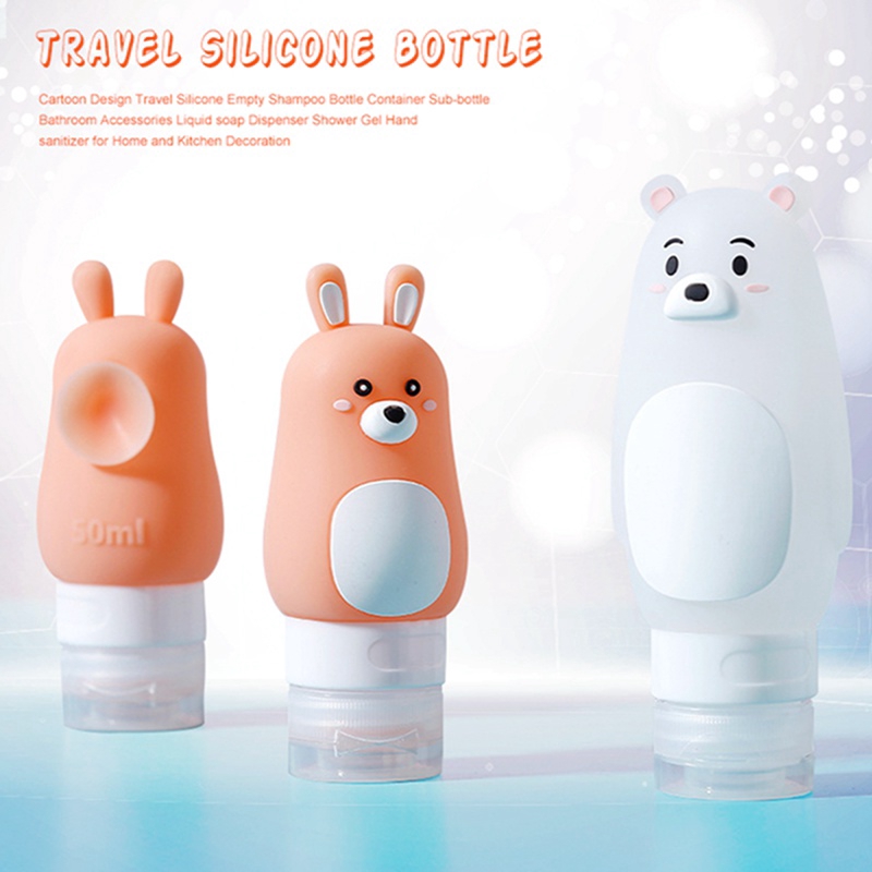 Ptx Cartoon Travel Silicone Shampoo Bottle Container Dispenser