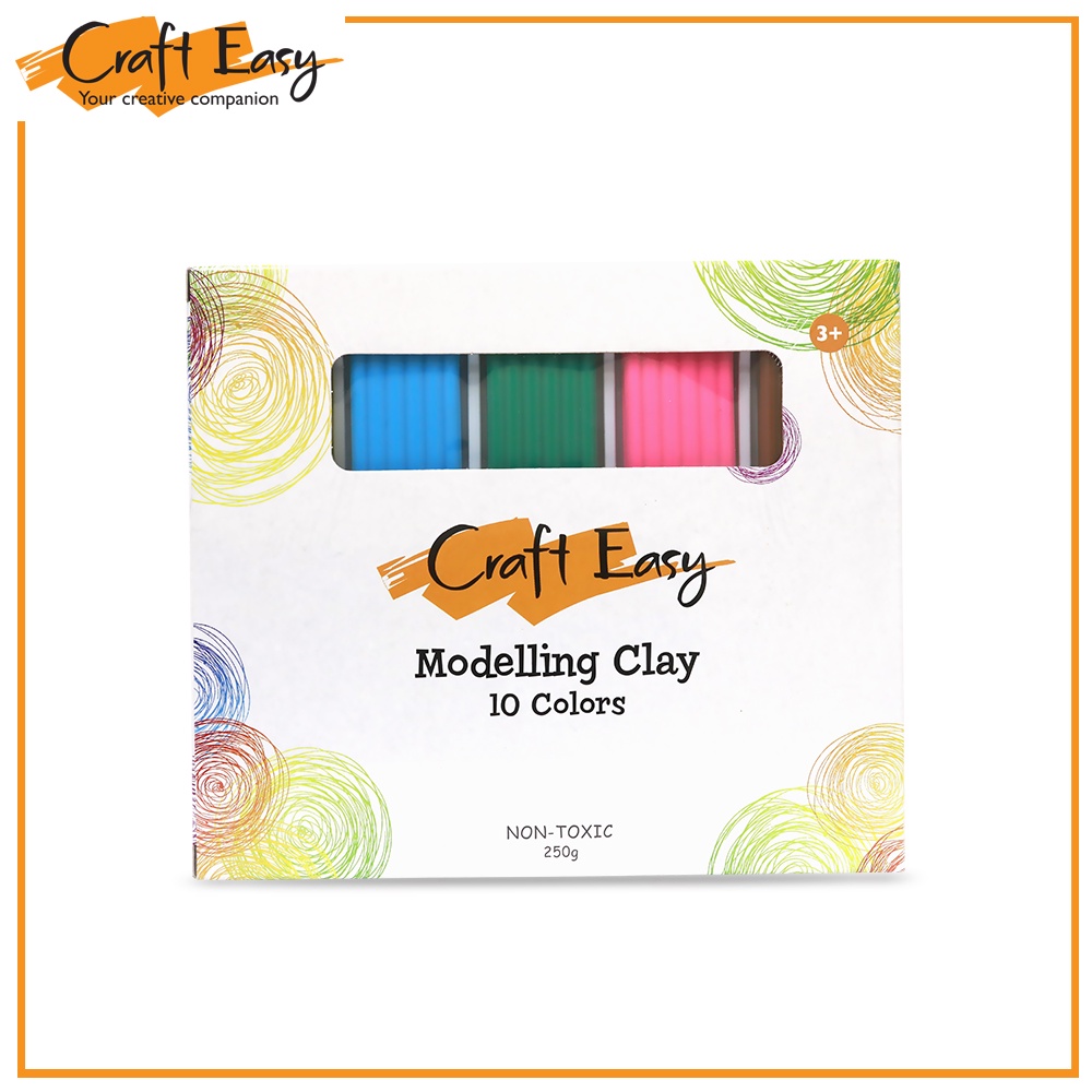 Craft Easy Modeling Clay Bar 10 Colors (250G) 1 Box Shopee Philippines
