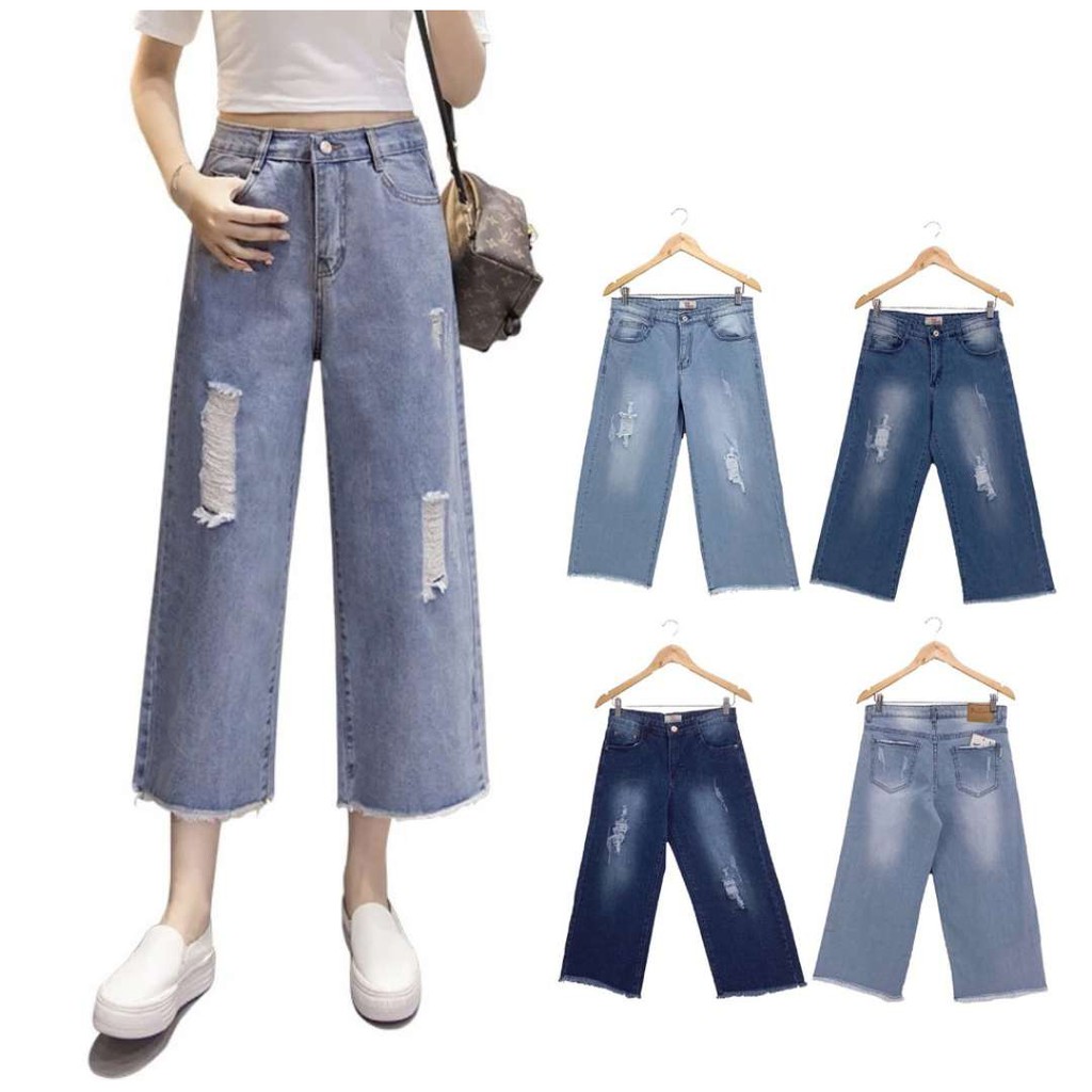 cropped wide jeans womens