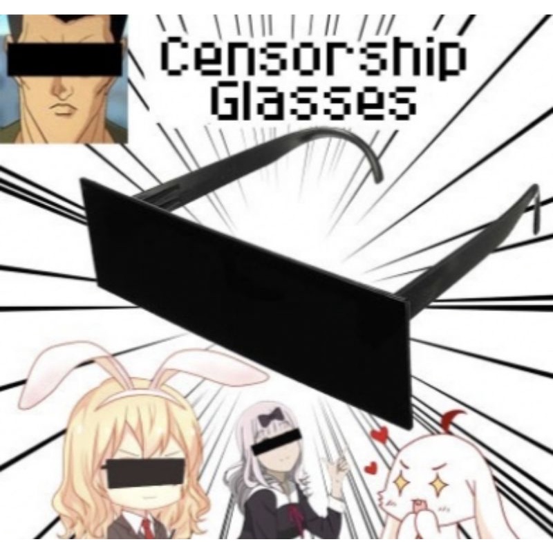 Censorship Shades Eyeglass Sunglass Censor Glasses Bleep rectangle