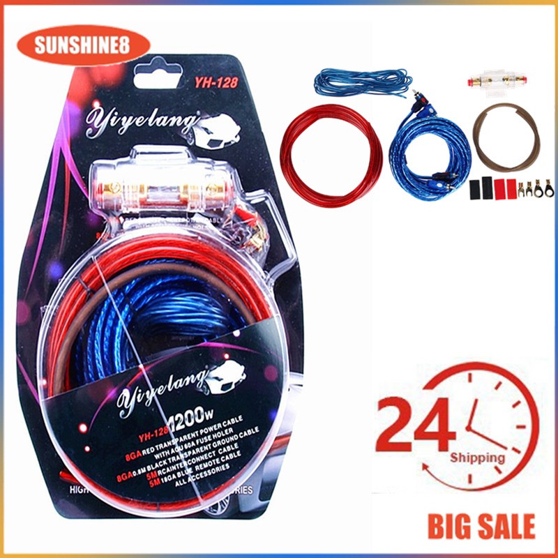 8 Gauge Amp 1500W Auto Car Audio System Speaker Kit Complete Amplifier Install Wiring Cable 
