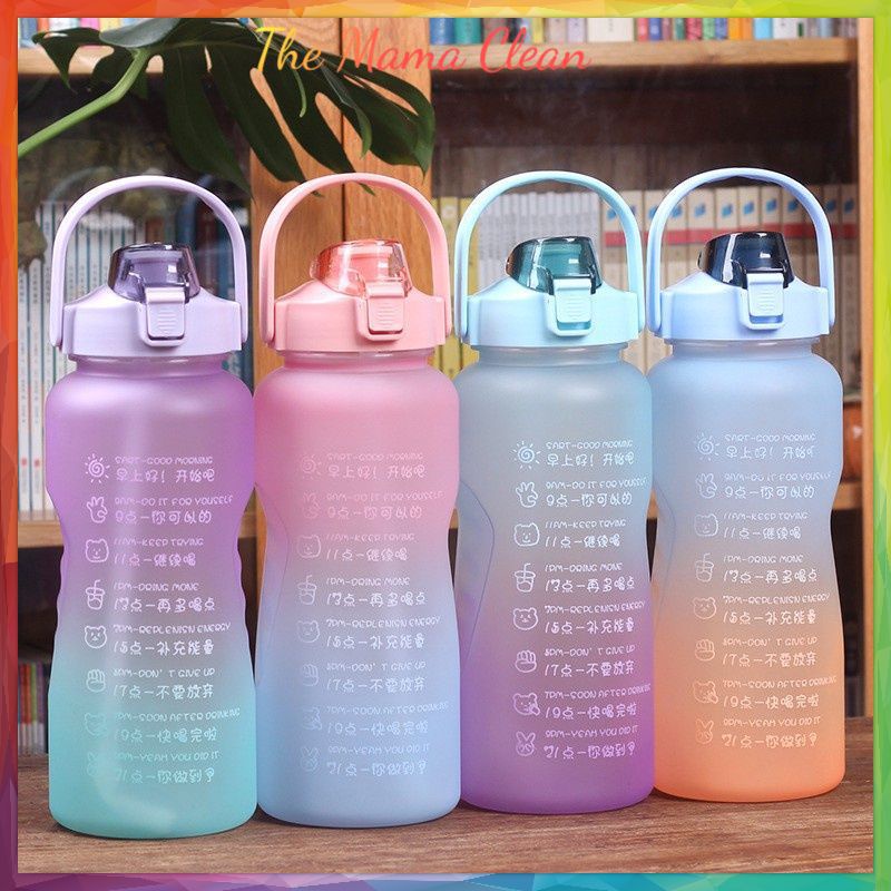 2liter Drink Bottle 2000ML KOREAN VIRAL / Motivation Drink Bottle ...