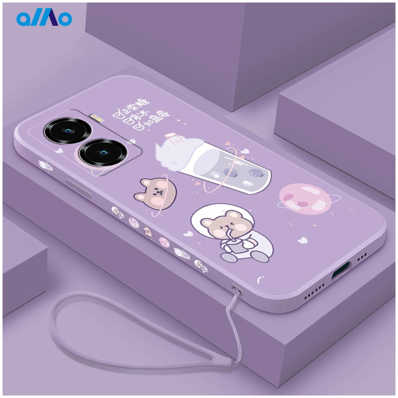 Vivo Y02 V21s Y02S Y35 4G Cartoon Cute Blueberry Milk Tea Shockproof ...