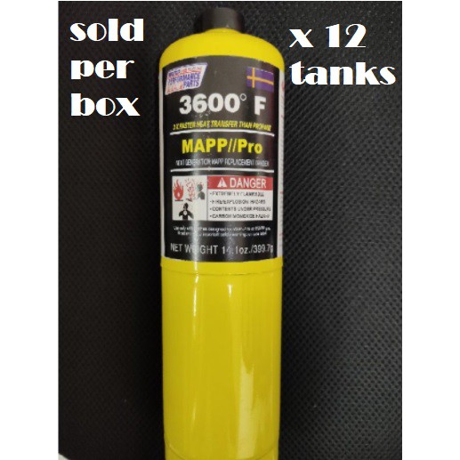 map & propane gas bottles for plumbers torch full box x12 