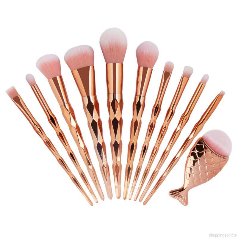 gold makeup brushes