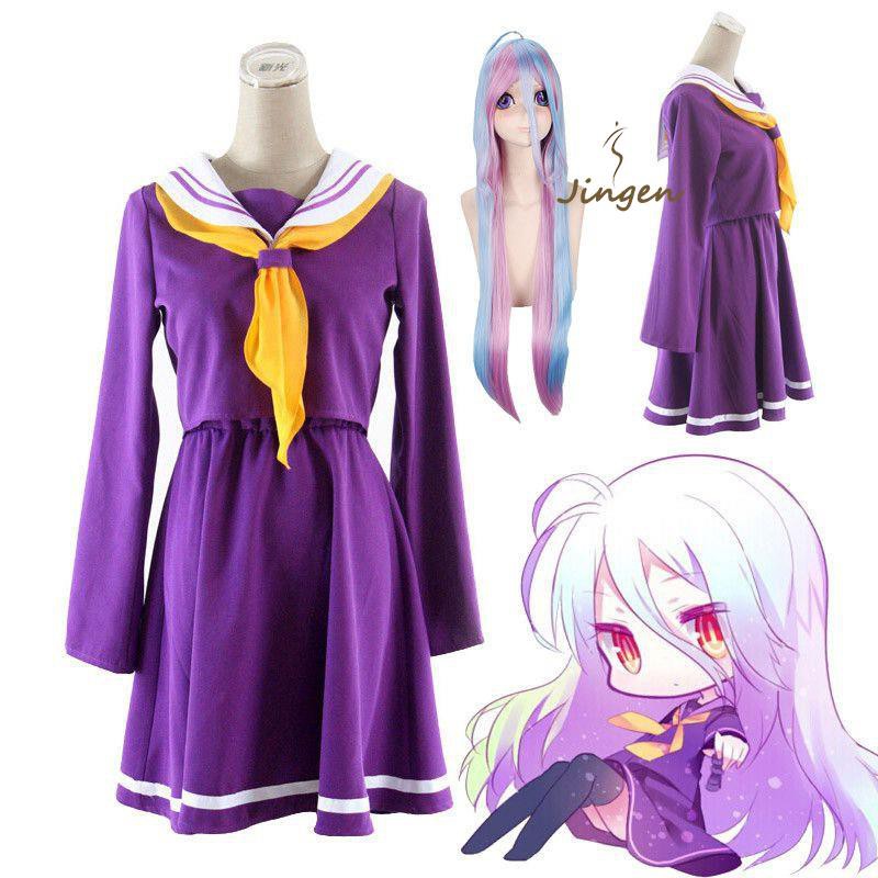 ready stockjapan anime nogamenolifeshiro cosplay costume dress shirt  with tie set student uniform