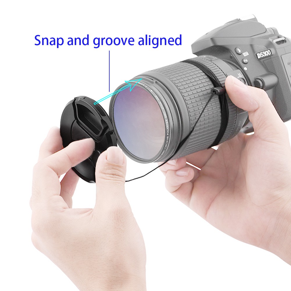 ULBTER 55 mm Objektivdeckel mit Halter Objektiv Deckel Kameradeckel für AF-P DX NIKKOR 18-55 mm f/3.5-5.6G VR Objektiv für Nikon D7200 D5600 D5500 D5300 D3500 D3400 D3300 DSLR-Kamera 2 Stück 