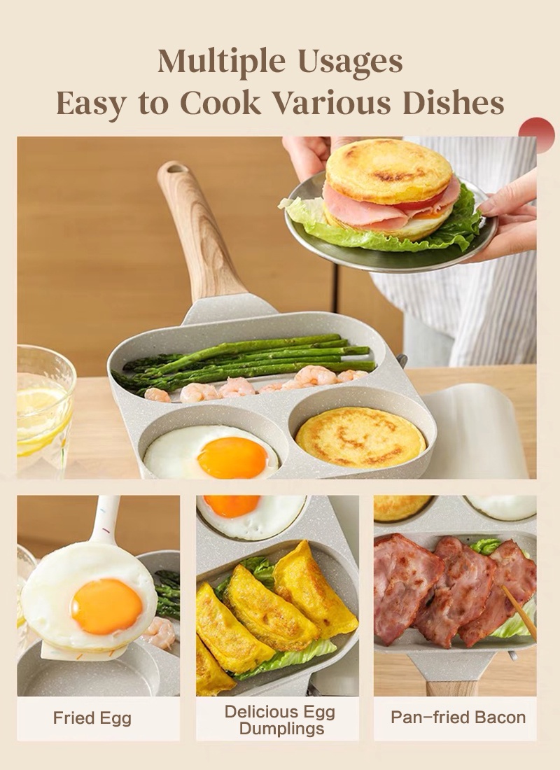 Carote Nonstick Frying Pan Egg Burger&Steak 3in1 Multifunctional Kawali