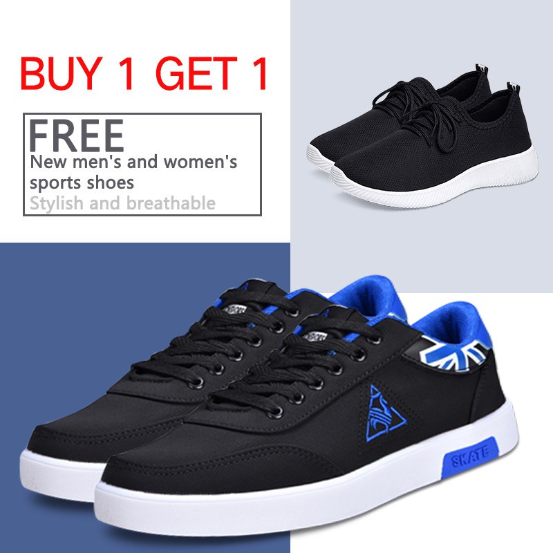 Buy one get one free） Korean rubber shoes walking shoes for men (Standard  size) | Shopee Philippines