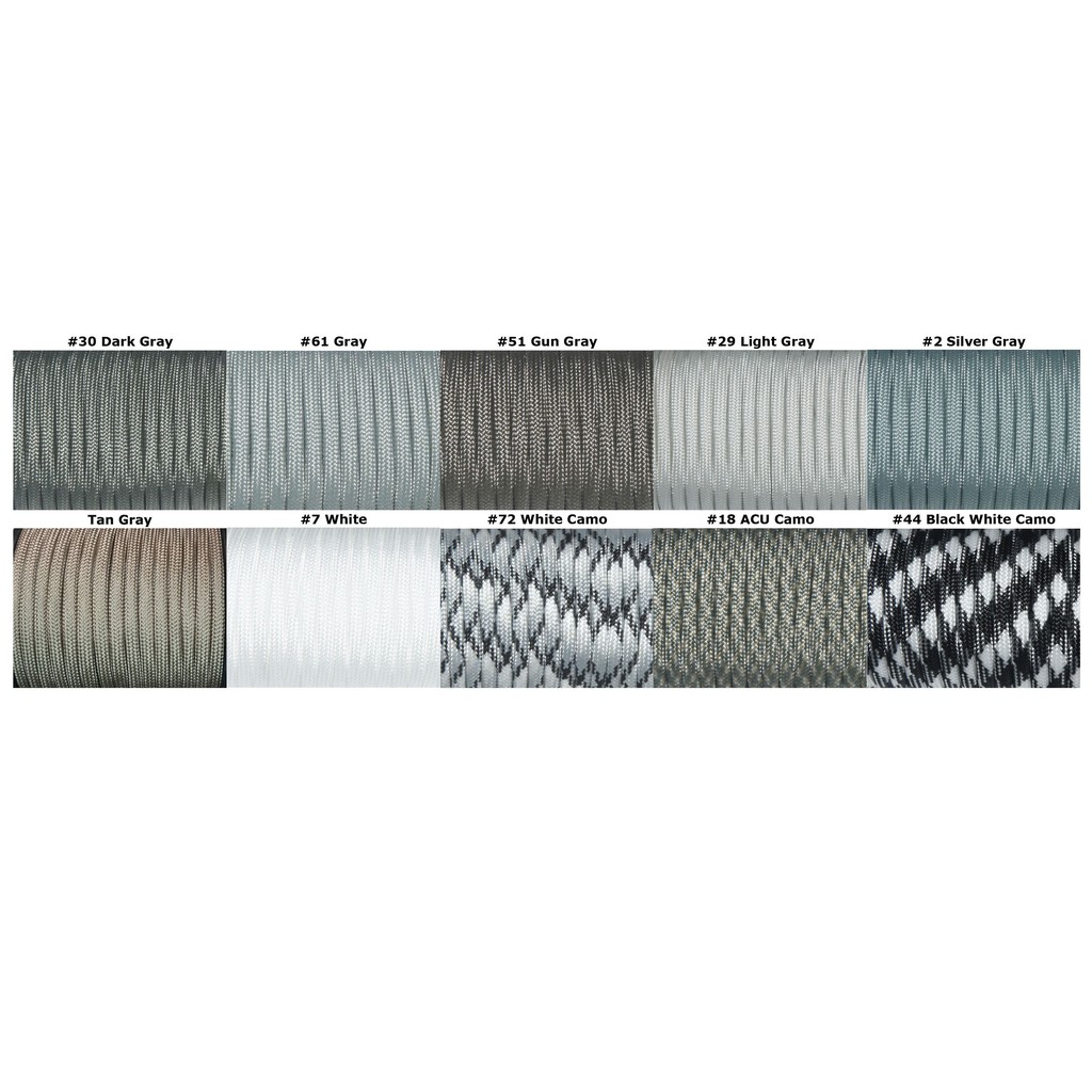 50 FEET CAMO COLORS Type III 550 Paracord Polypropylene 4mm Diameter