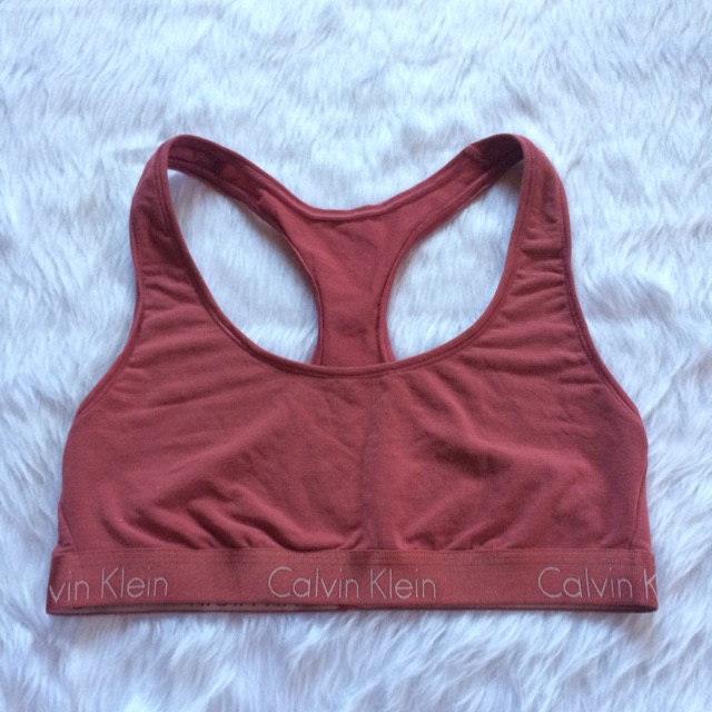 red calvin klein sports bra