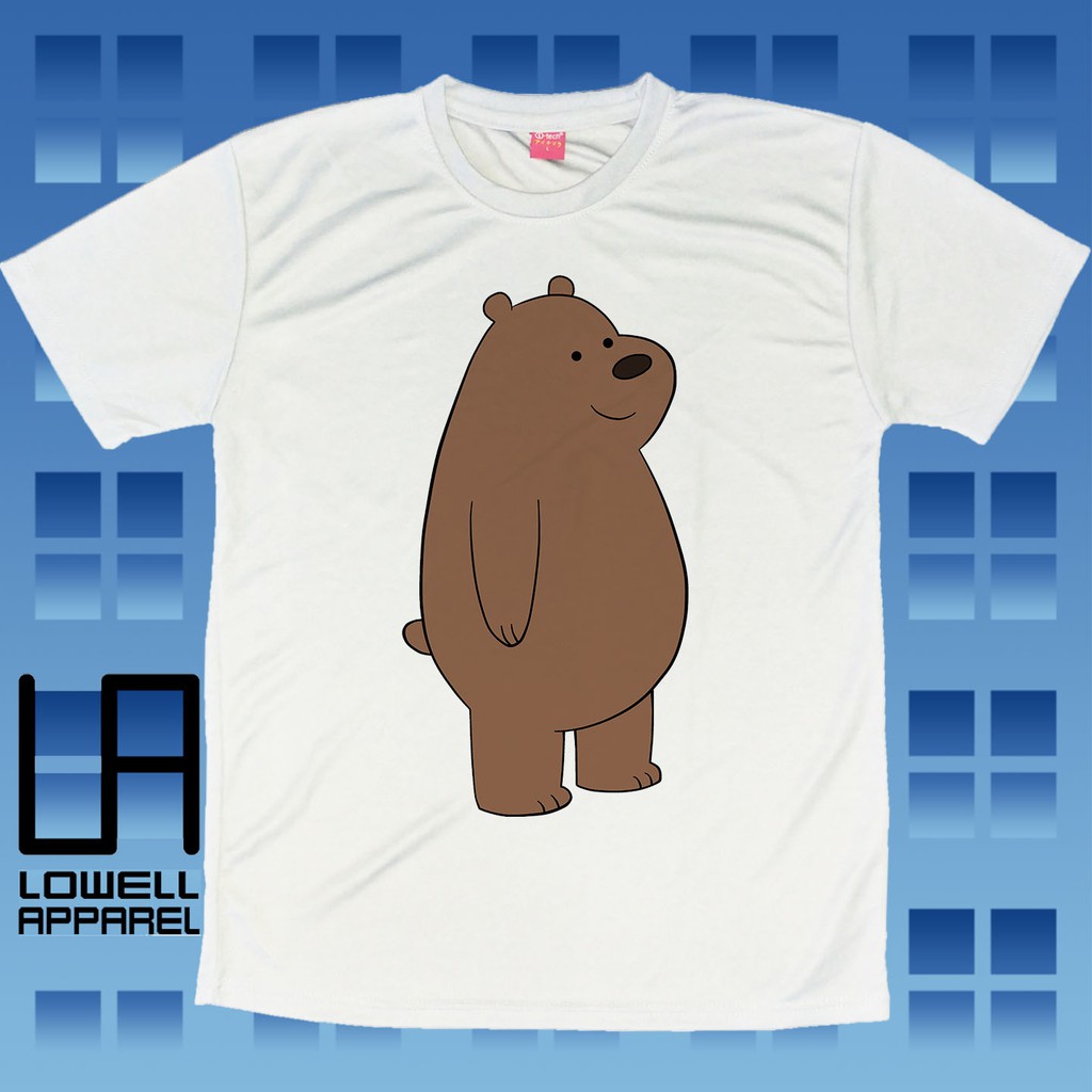 Grizzly Bear We Bare Bears Cartoon T-shirt - Unisex - Sublimation - Dri ...