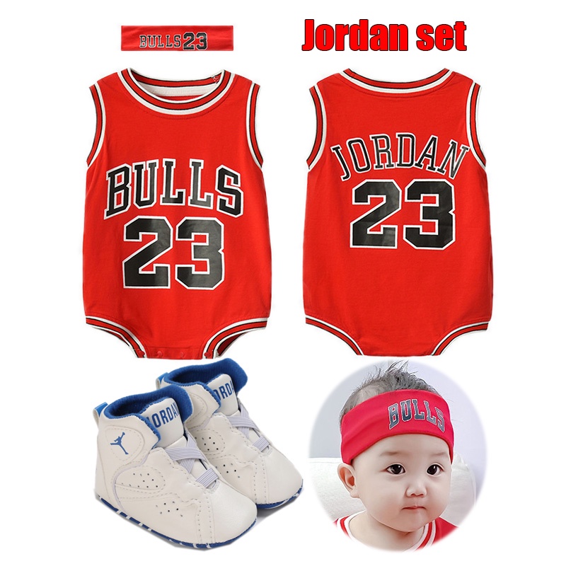 2pcs JD baby jersey basketball onesie Jd terno boy girl romper and