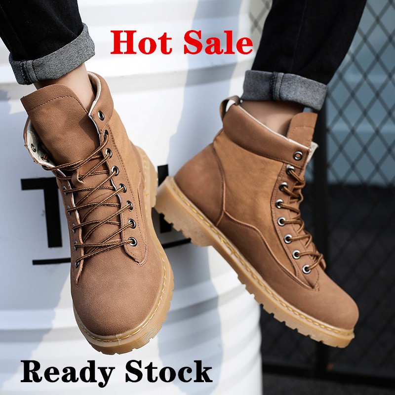 mens high cut lace up martin boots