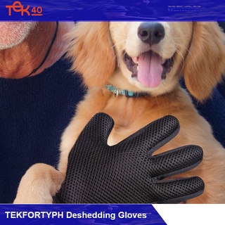 Tekfortyph Pet Deshedding Gloves Grooming Bathing Gloves