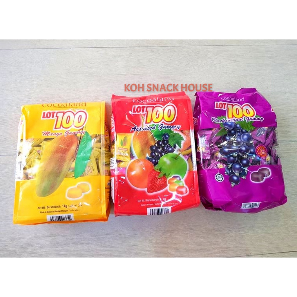1kg Big Pack Lot100 Fruit Gummy (Assorted Fruits, Mango, Blackcurrant