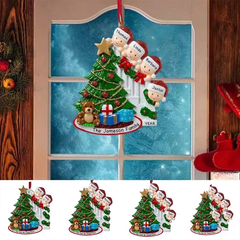 2022 New Years Cute Christmas Family Decorative Pendant/ Christmas Ornaments For Xmas Tree/ DIY Name Blessing Hanging Ornaments