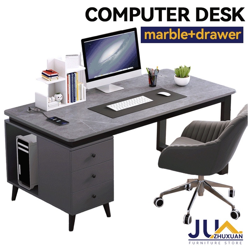 home lifeJUZHUXUAN Desk Computer Desk marble office table with drawer