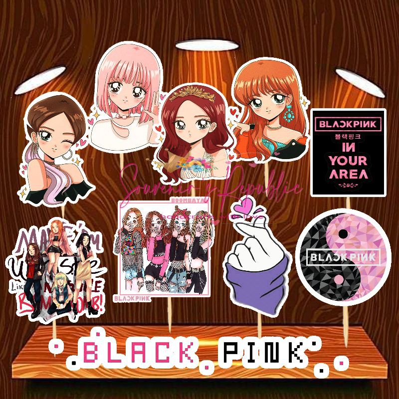 black pink theme cupcake topper ready to ship shopee philippines