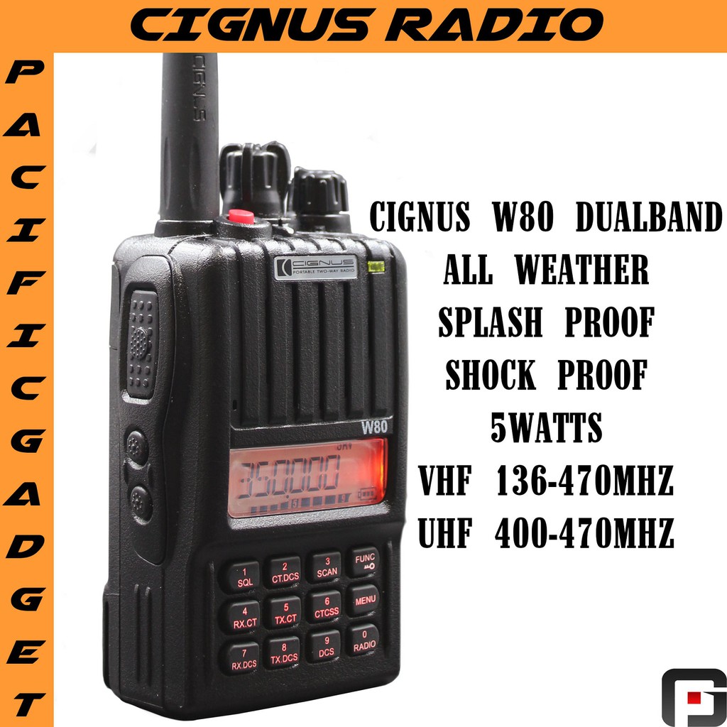 Cignus w80 Dual band two way radio with fm 2Years warranty Shopee