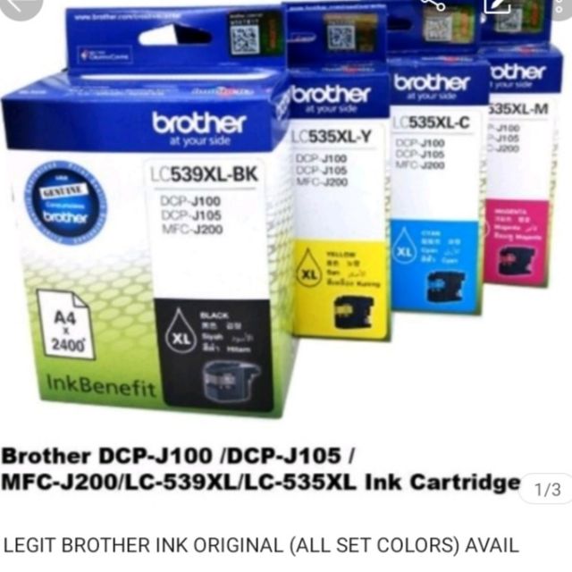 LC535 /LC539XL ORIGINAL BROTHER INK CARTRIDGE (ALL SET COLORS) | Shopee ...