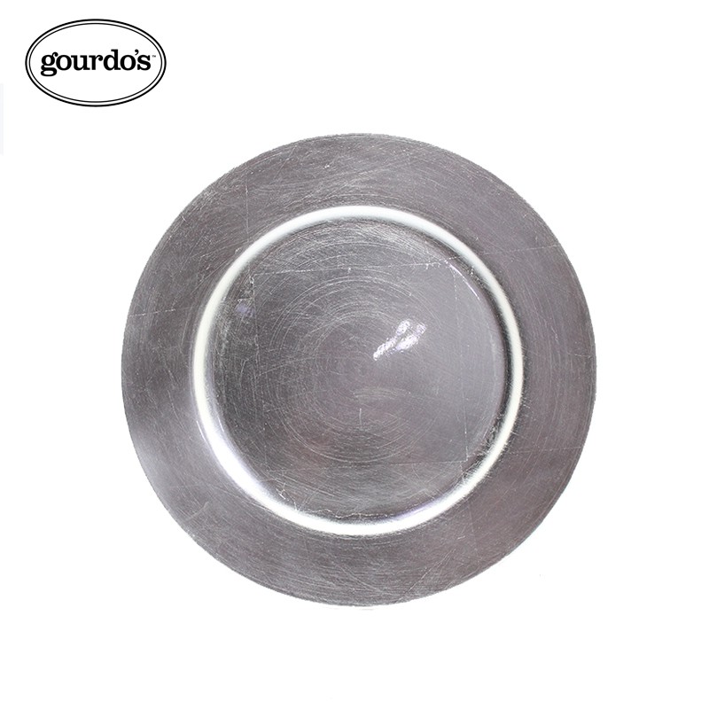 Gourdo's 4 piece Charger Plate Plain Silver 13 inch Shopee Philippines