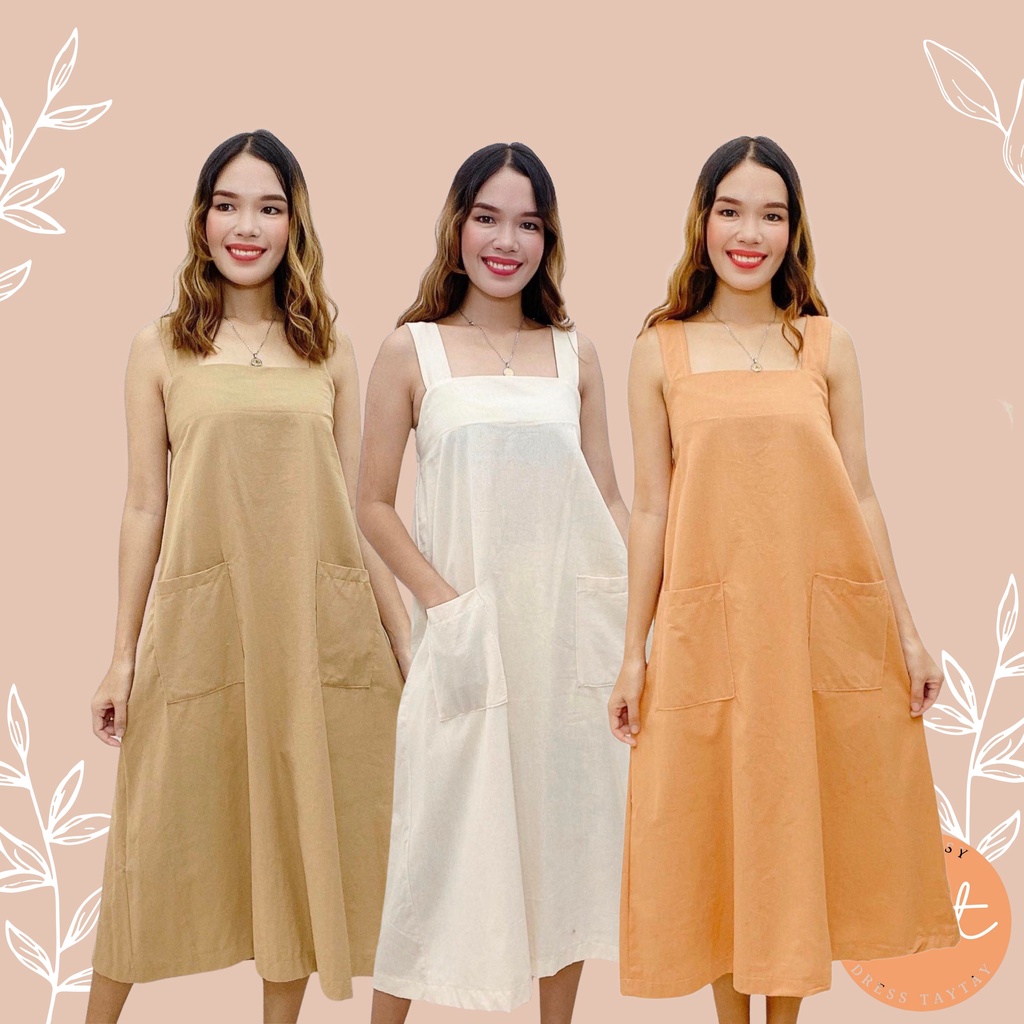 CDT MARCIA MAXI DRESS Casual Basic Plain Comfy SoftLinen Daily Wear