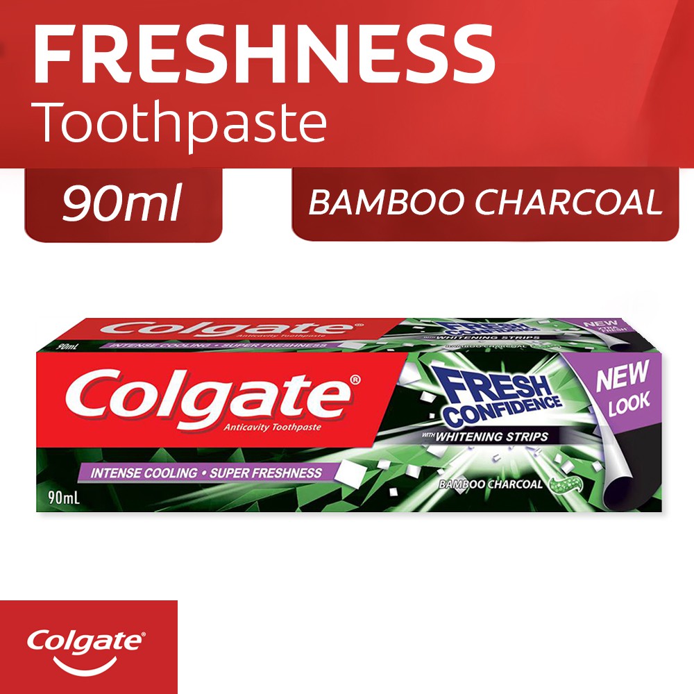 Colgate Fresh Confidence Bamboo Charcoal Whitening Toothpaste For Fresh Breath 90ml Shopee